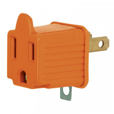 AD-32N-G Adaptador 3 a 2, naranja, a granel, Volteck TRUPER