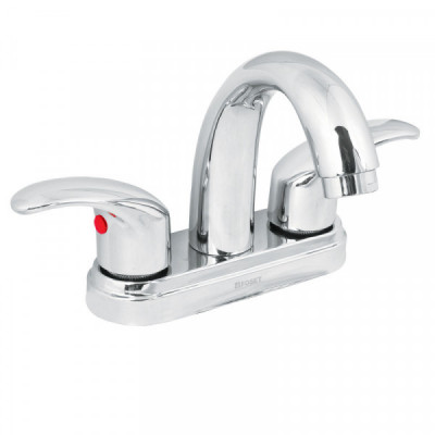 AQM-52 Mezcl. lavabo, manerales palanca, cuello alto, acero inox,Aq TRUPER