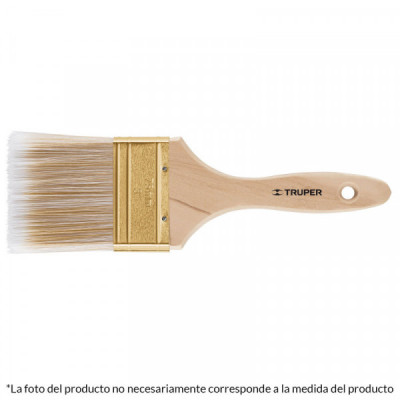 BRT-4S Brocha cerdas sintéticas,mango de madera, corte recto, 4 pulgadas  TRUPER