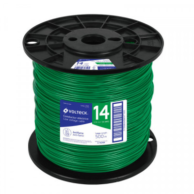 CAB-14V-500 Cable THHW-LS, 14 AWG, verde, bobina 500 m TRUPER