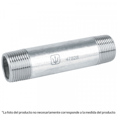 CG-415 Niple, acero galvanizado, 3/4 pulgadas  x 8 pulgadas , cédula 40 TRUPER