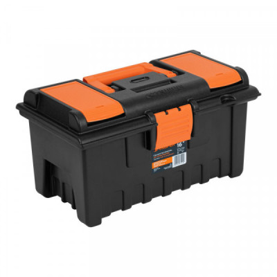 CHA-16NC Caja plástica 16 pulgadas  con compartimentos, naranja TRUPER