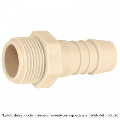 CM-612 Adaptador inserción rosca exterior, 1/2 pulgadas  x 1/2 pulgadas  TRUPER