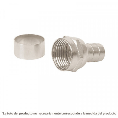 COCO-59C Conector coaxial RG 59 tipo campana, bolsa 4 pzas TRUPER