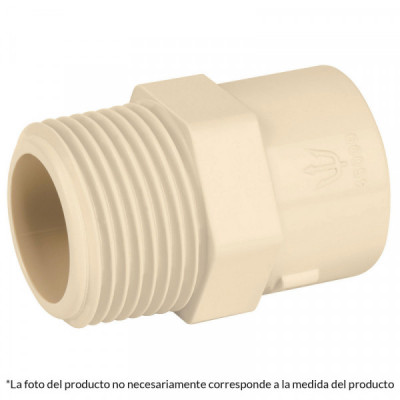 CPVC-613 Conector macho de CPVC 1 pulgadas  TRUPER