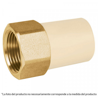 CPVC-643 Adaptador  hembra de CPVC con inserto metálico 1 pulgadas  TRUPER