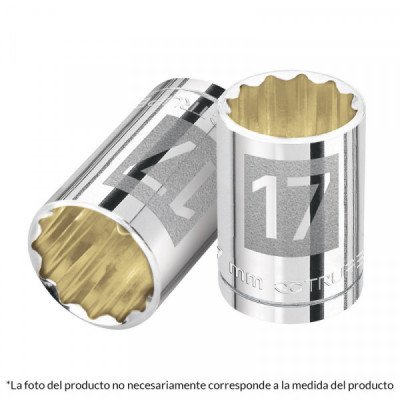 D-1211-EM Dado de 12 puntas, cuadro 1/2 pulgadas  de 11mm TRUPER