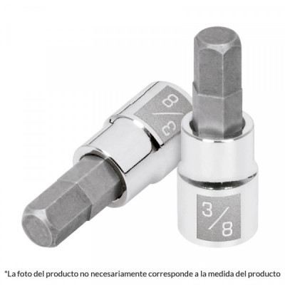 D-4990-4M Dados de punta hexagonal, cuadro 3/8 pulgadas  de 4mm TRUPER