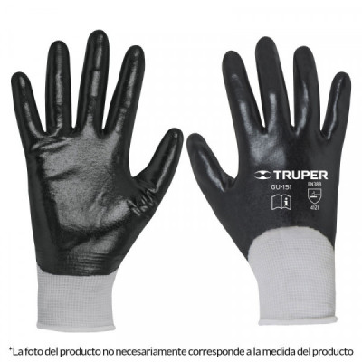 GU-153 Guantes de poliéster con recubrimiento de nitrilo, grandes TRUPER