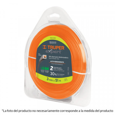 HDU-78-95 Hilo para desbrozadora dual, en blister, 78 m, 0095 pulgadas  TRUPER