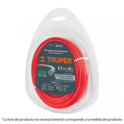 HTA-80 Hilo redondo para desbrozadora, 15 m largo, 2 mm, blister TRUPER