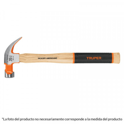 MO-16 Martillo pulido uña curva 16 oz, mango de hickory TRUPER