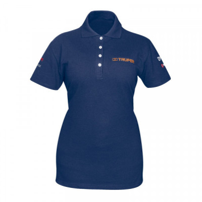 POL-AD-C Playera tipo polo, azul, para dama, talla chica TRUPER