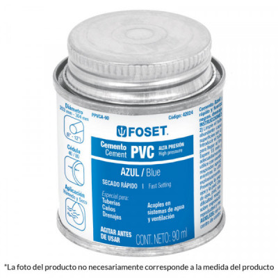 PPVCA-90 Cemento azul para PVC, hasta 12 pulgadas , bote 90 ml TRUPER