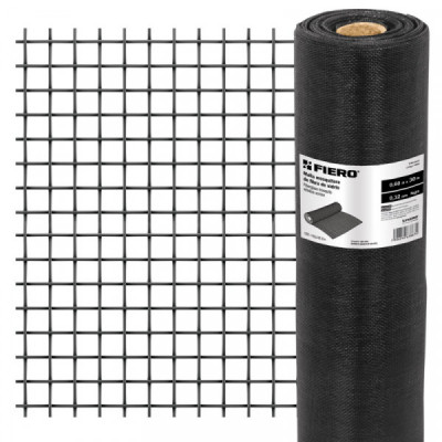 TEMO-06FN Malla mosquitera, fibra de vidrio, negra, 0.60 x 30 m TRUPER