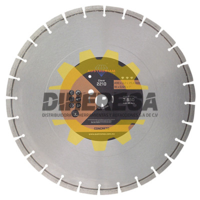 Austromex 2210 Disco de diamante naranja segmentado Corte de concreto curado