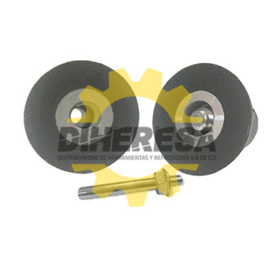 Austromex 2597 Adaptador de hule de 51 mm de diámetro con vástago de acero de 6.4 mm para montar discos de lija de cambio rapido