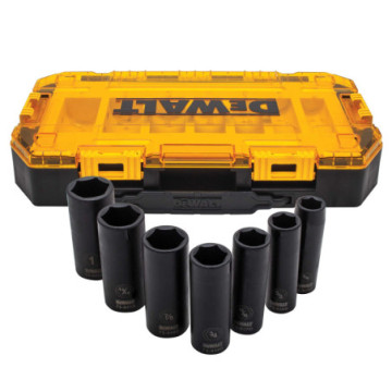 DWMT74736 JGO. 7 DADOS IMPACTO LARGOS 1/2"  C/ESTUCHE