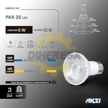 115543 Foco Led Par 20 6w...