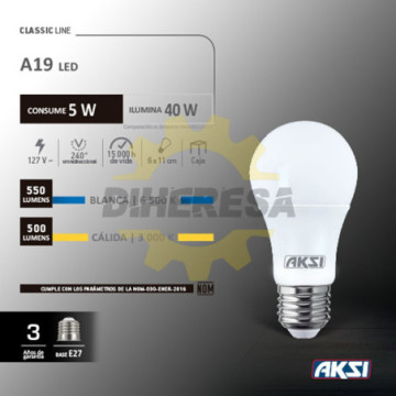 120021 Foco Led A19 5w Luz...