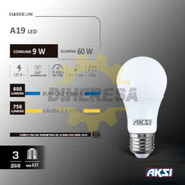 120075 Foco Led A19 9w Luz...