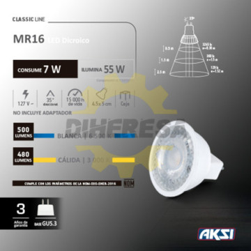 121053 Foco Led Mr16 7w Luz...