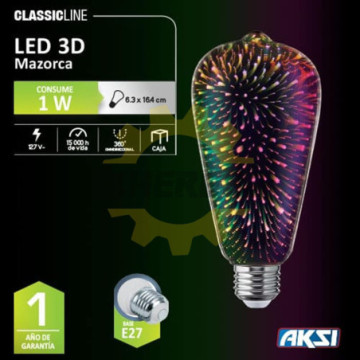 122231 Foco 3d Mazorca 3.5w