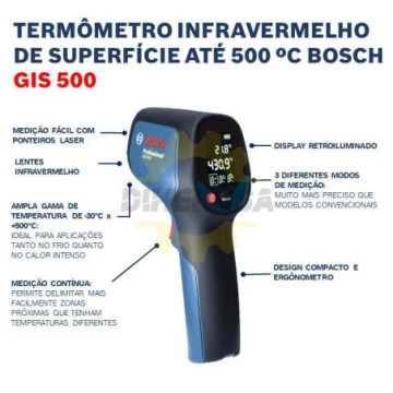 06010834G0 Termómetro infrarojo con 3 graduaciones de emisividad para resultados más precisos.