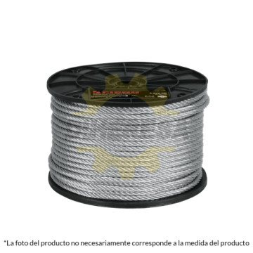 CAB-1/8R3 Metro de cable rígido 1/8' de acero 7x7 hilos, 300 m, Fiero